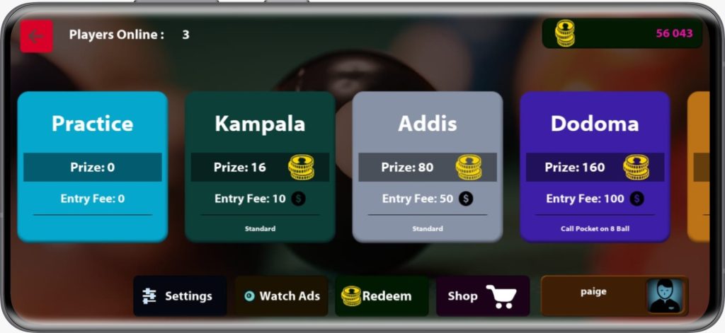 Poolverse - GuruPool online pool game mockup